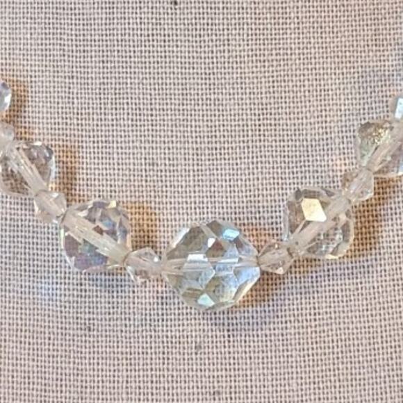 1950s AB Crystal Graduated Beaded Necklace - Picture 3 of 5